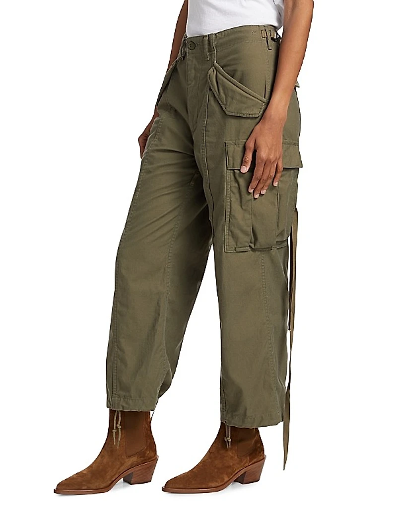 Crop Wide-Leg Cargo Pants