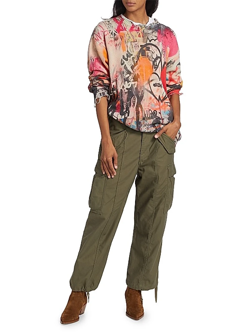 Crop Wide-Leg Cargo Pants