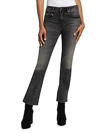 Kick Fit Mid-Rise Cropped Stretch Flare Jeans