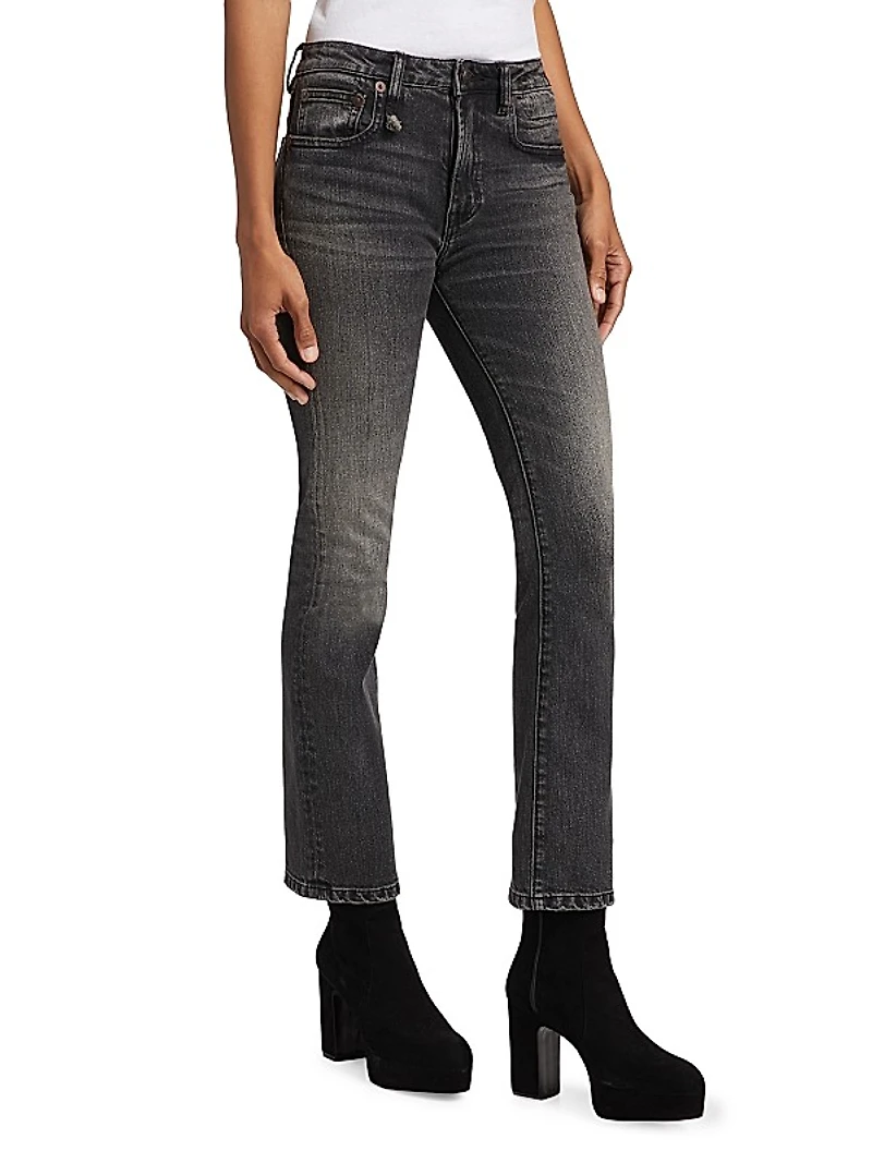 Kick Fit Mid-Rise Cropped Stretch Flare Jeans