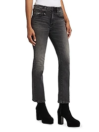 Kick Fit Mid-Rise Cropped Stretch Flare Jeans