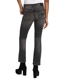 Kick Fit Mid-Rise Cropped Stretch Flare Jeans