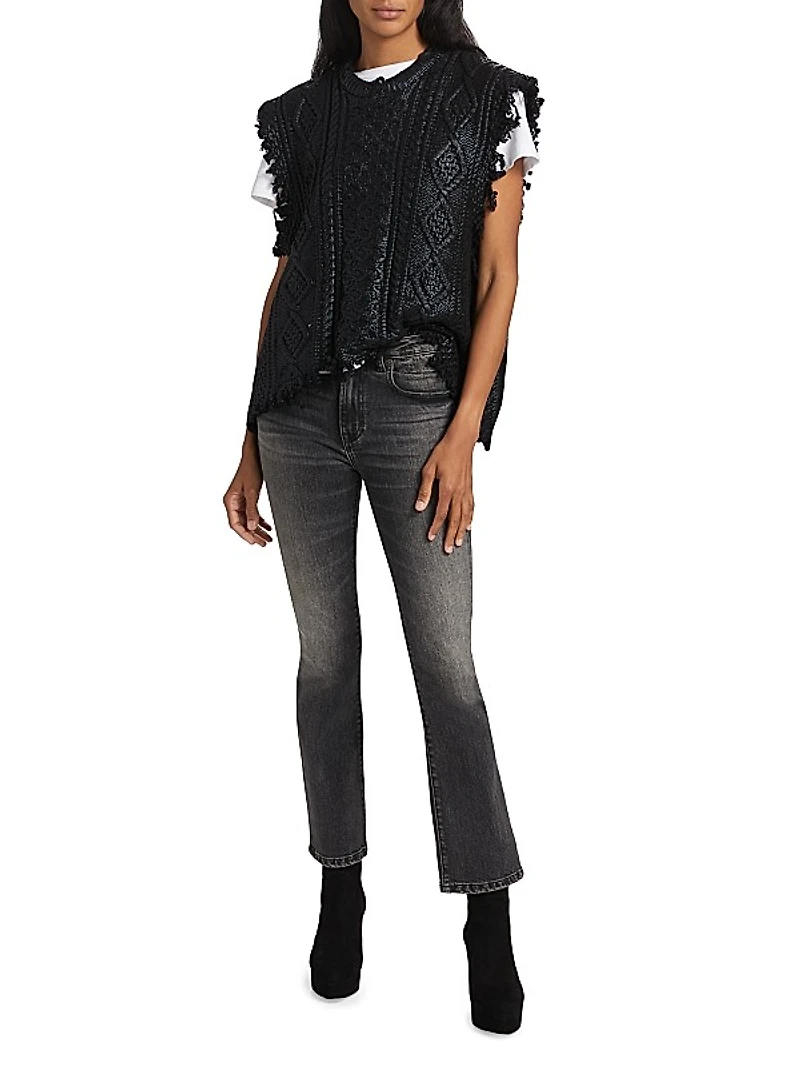 Kick Fit Mid-Rise Cropped Stretch Flare Jeans
