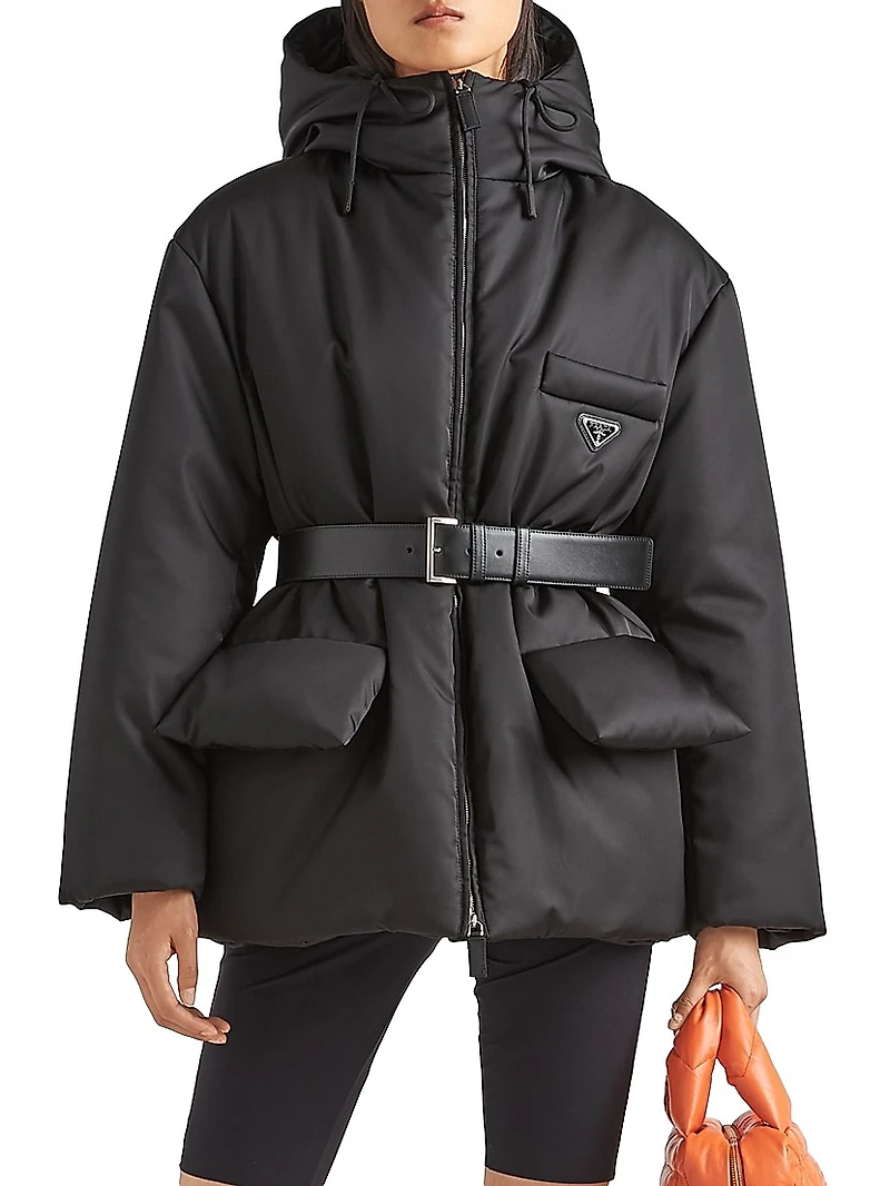 Re-Nylon Hooded Down Jacket
