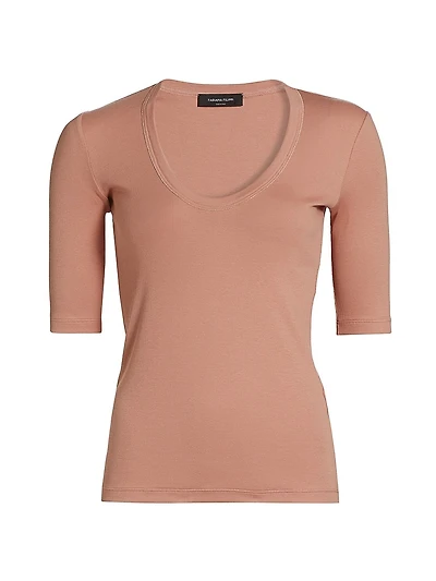 Glitter-Trim Jersey T-Shirt