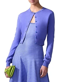Delphinium Silk-Blend Cardigan