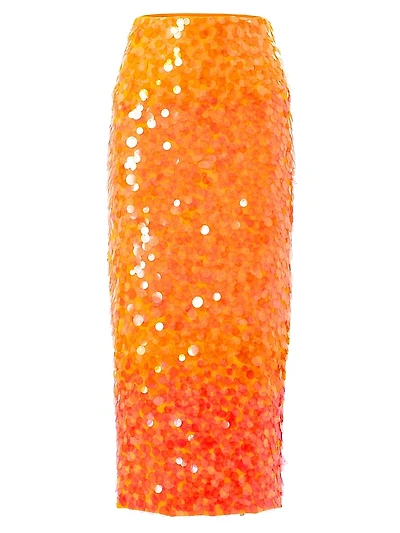 Ombré Paillettes Midi-Skirt