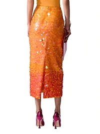 Ombré Paillettes Midi-Skirt