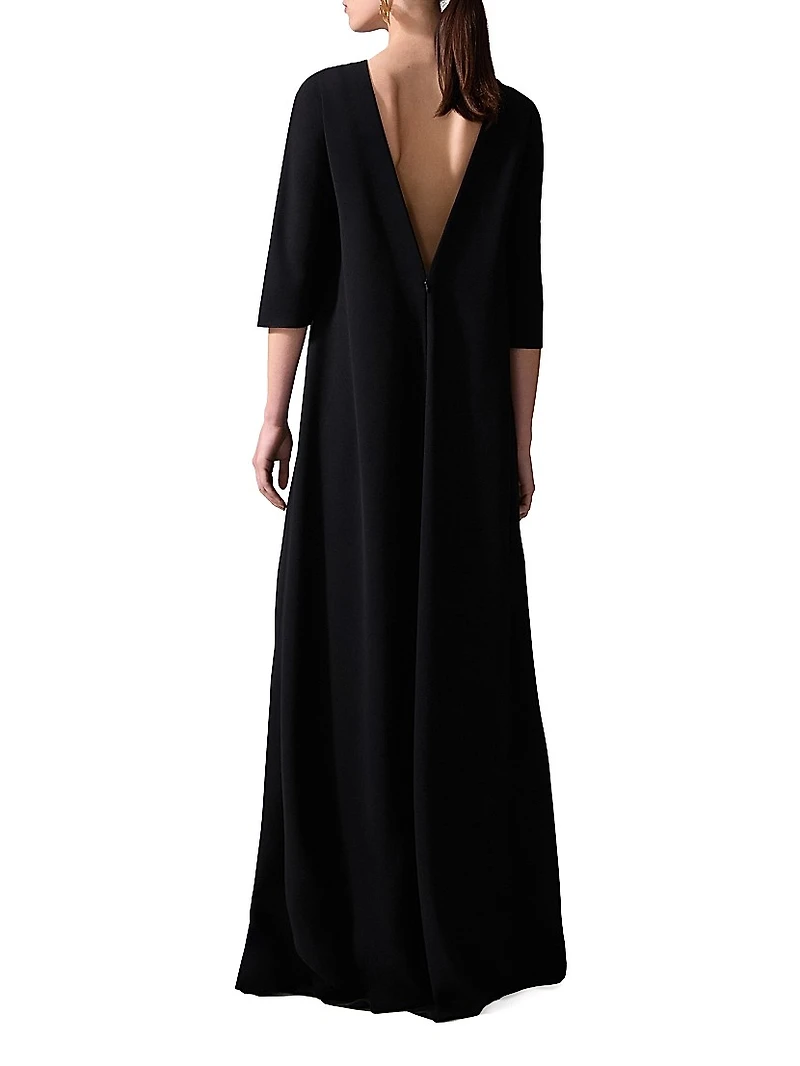 Crepe Pleated Wide-Leg Pants