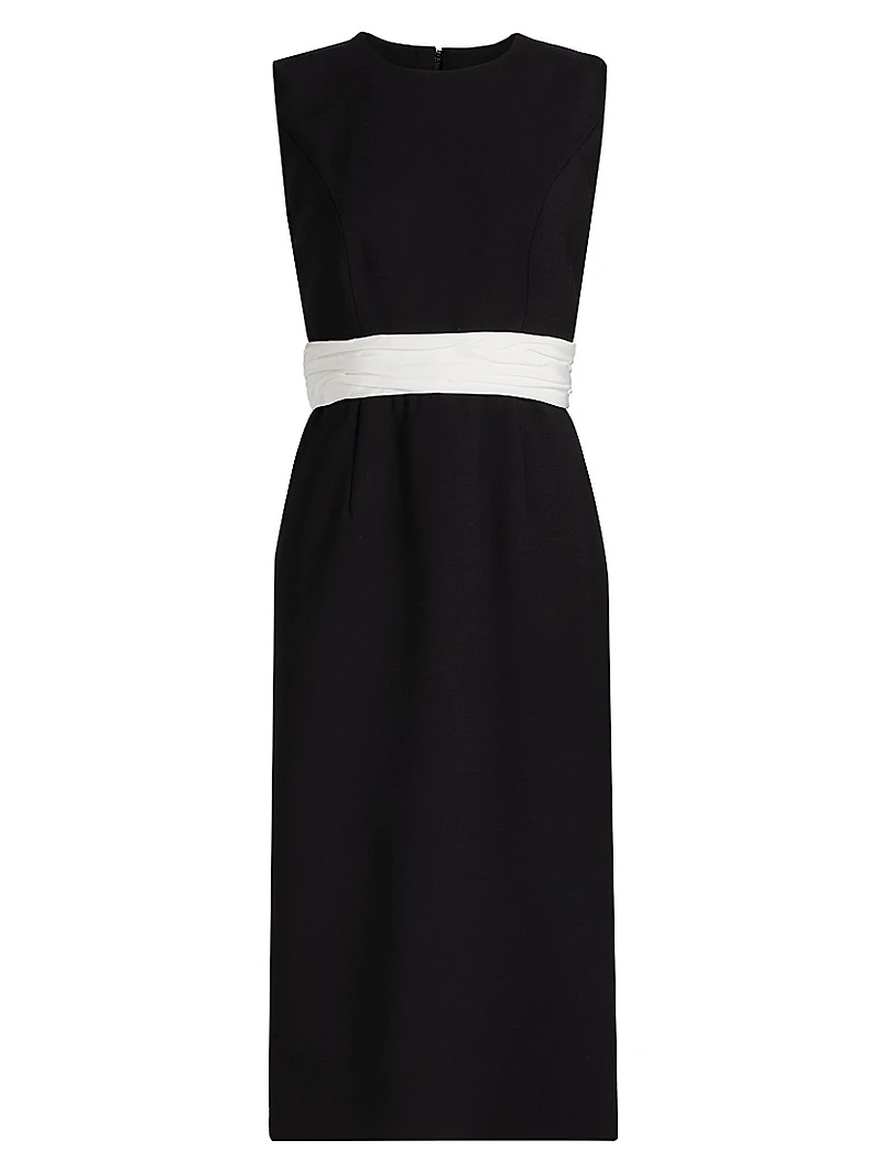 Cummerbund Crewneck Sleeveless Dress