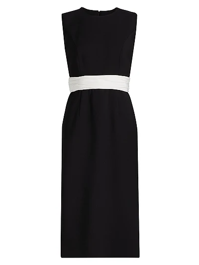 Cummerbund Crewneck Sleeveless Dress