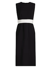 Cummerbund Crewneck Sleeveless Dress