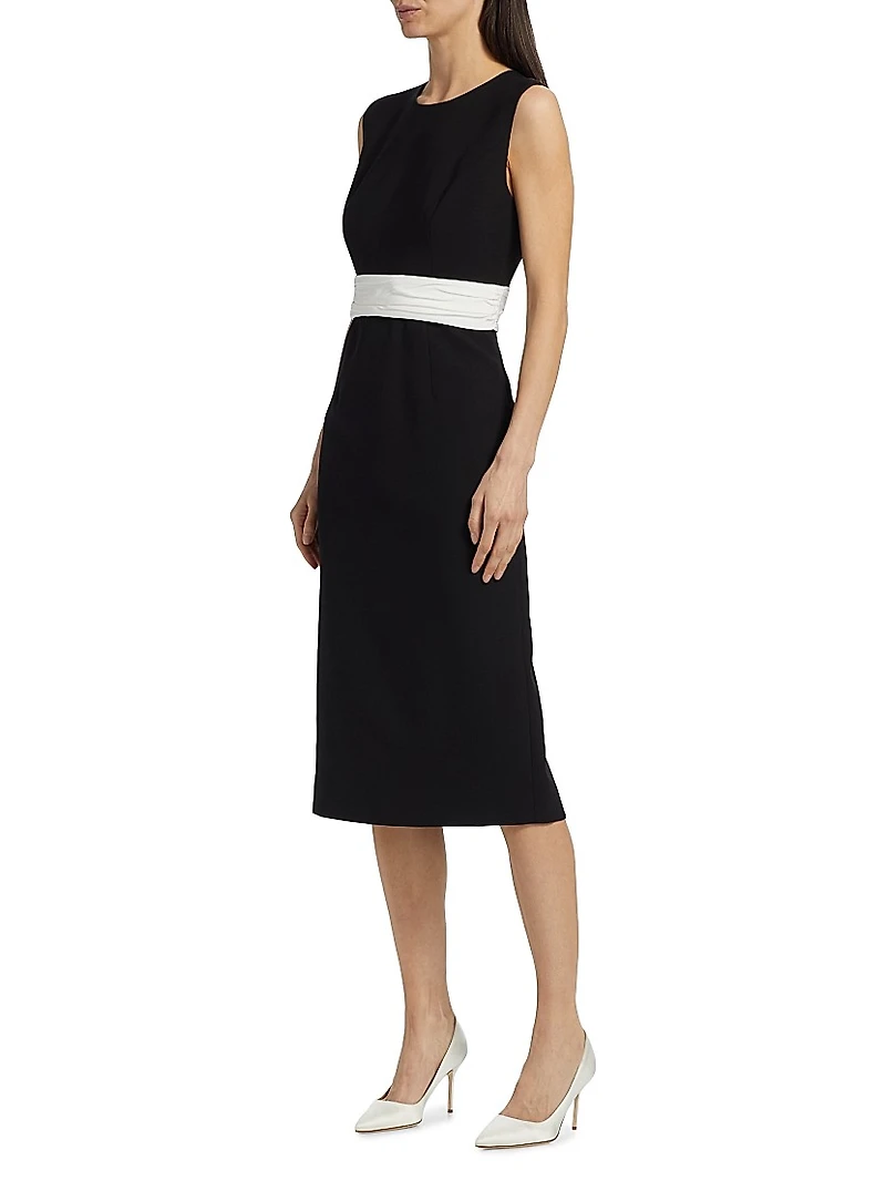 Cummerbund Crewneck Sleeveless Dress