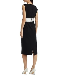 Cummerbund Crewneck Sleeveless Dress