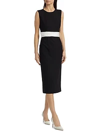 Cummerbund Crewneck Sleeveless Dress