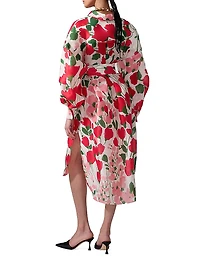 Floral Oversized Silk Shirtdress