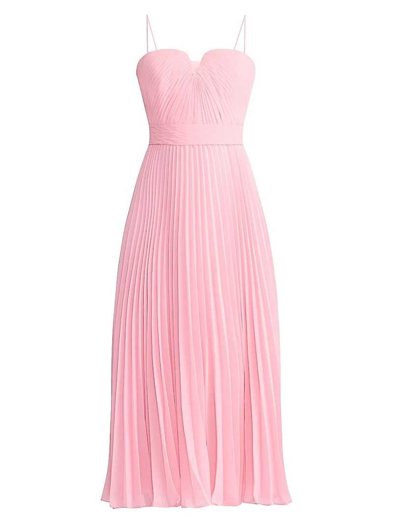 Wicked x Zac Posen Pleated Chiffon Midi-Dress