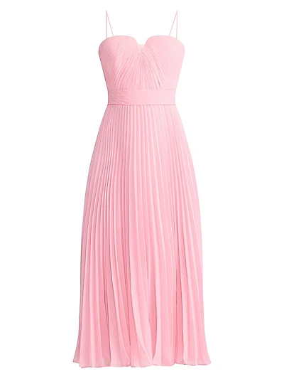 Wicked x Zac Posen Pleated Chiffon Midi-Dress