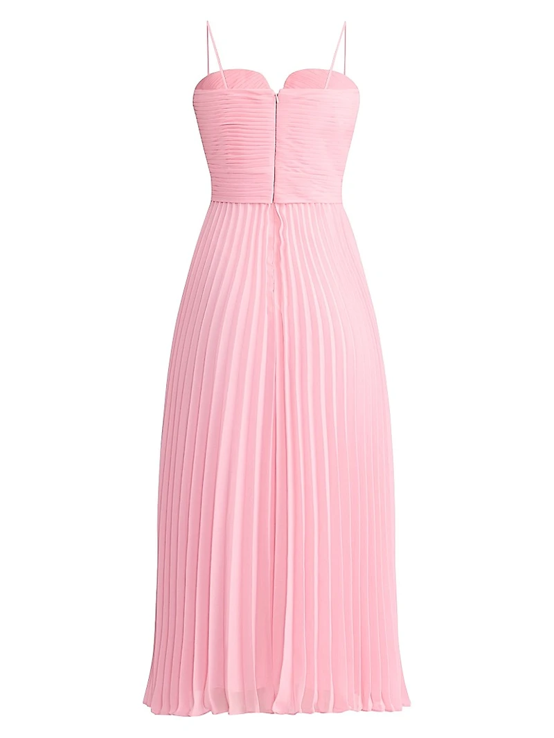 Wicked x Zac Posen Pleated Chiffon Midi-Dress