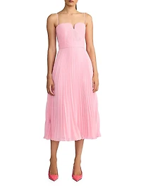 Wicked x Zac Posen Pleated Chiffon Midi-Dress