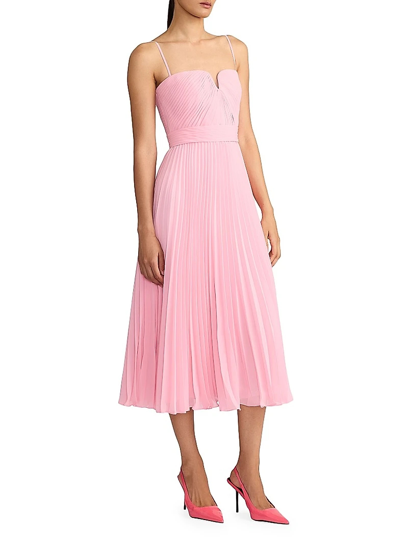 Wicked x Zac Posen Pleated Chiffon Midi-Dress