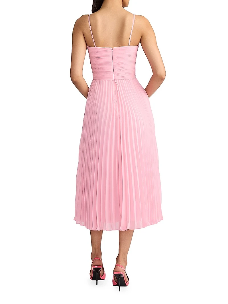 Wicked x Zac Posen Pleated Chiffon Midi-Dress