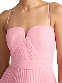 Wicked x Zac Posen Pleated Chiffon Midi-Dress