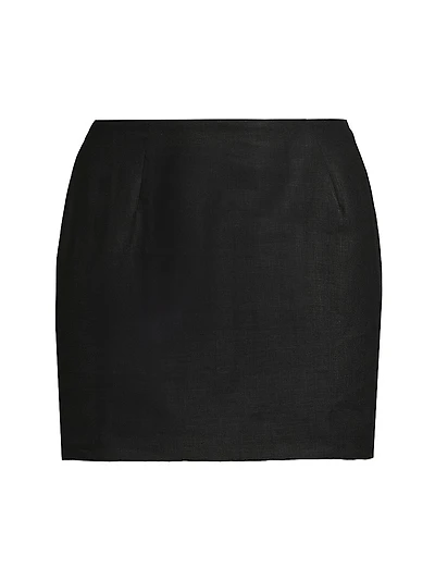 Jane Linen Cover-Up Miniskirt