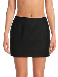 Jane Linen Cover-Up Miniskirt
