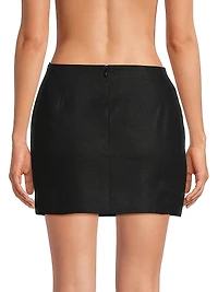 Jane Linen Cover-Up Miniskirt