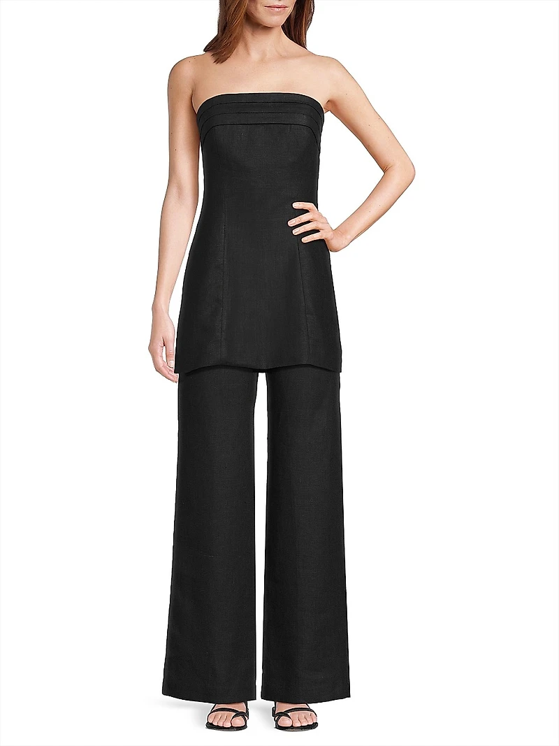 Fleuri Linen Strapless Top