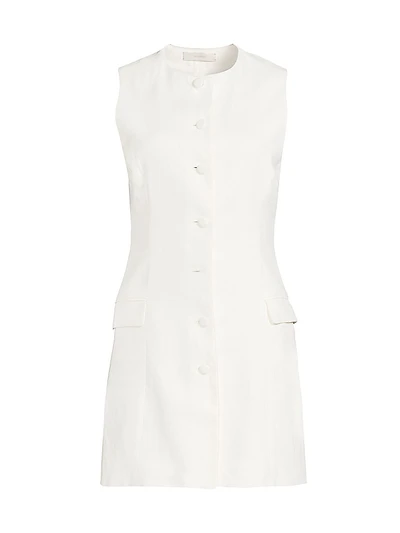 Jane Button-Front Linen Minidress