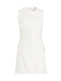 Jane Button-Front Linen Minidress