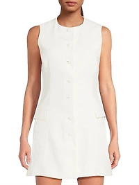 Jane Button-Front Linen Minidress