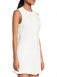 Jane Button-Front Linen Minidress