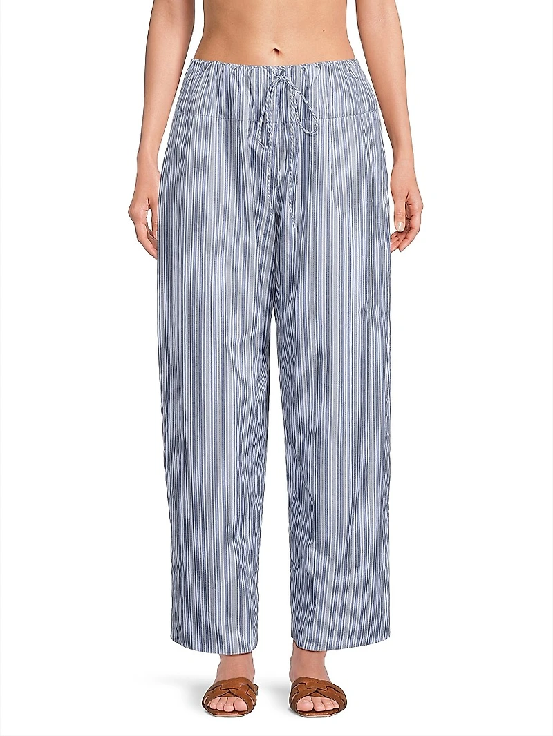 Vieu Relaxed Striped Cotton Pants