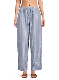 Vieu Relaxed Striped Cotton Pants