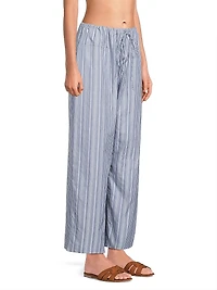 Vieu Relaxed Striped Cotton Pants