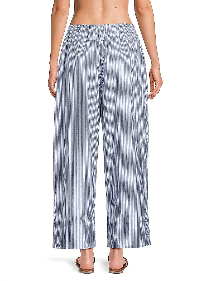 Vieu Relaxed Striped Cotton Pants
