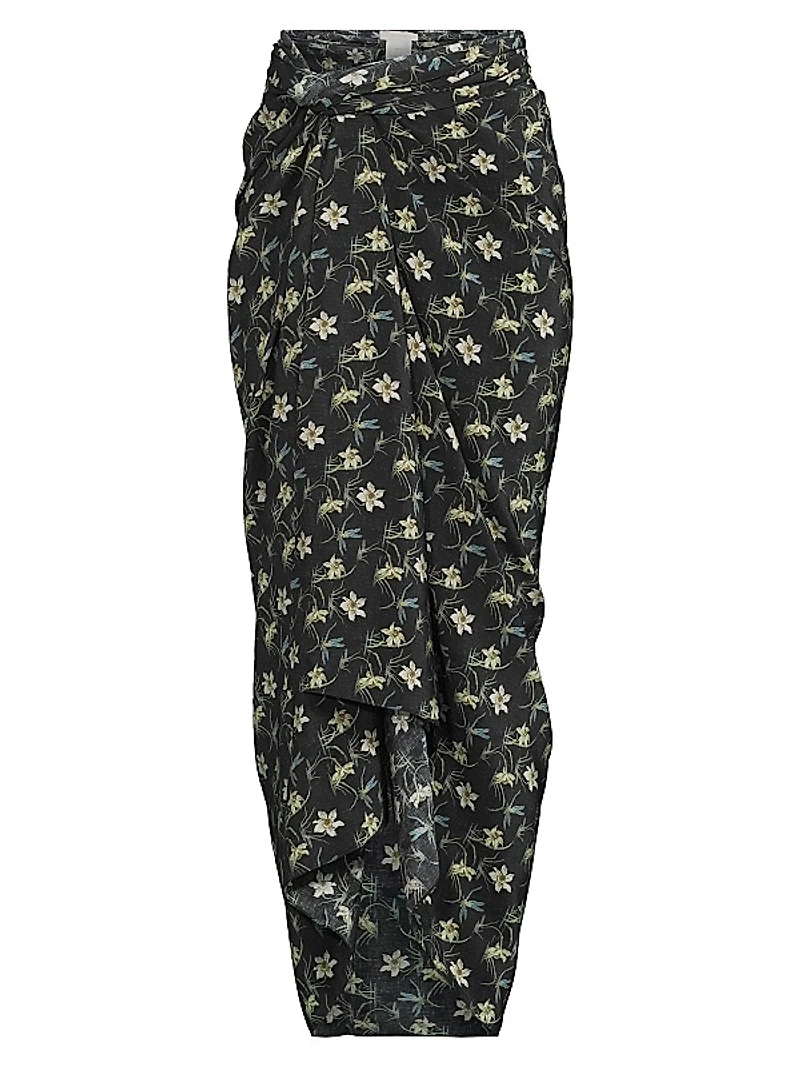 Tayga Floral Silk Pareo