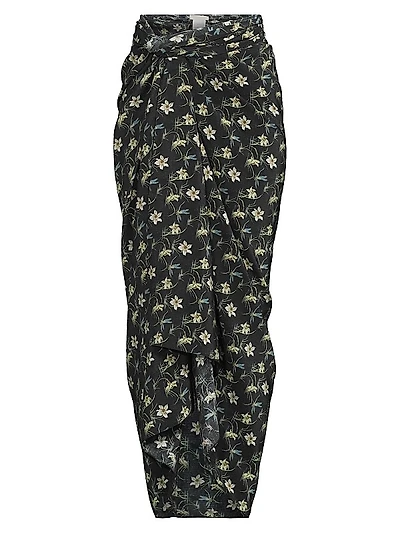 Tayga Floral Silk Pareo