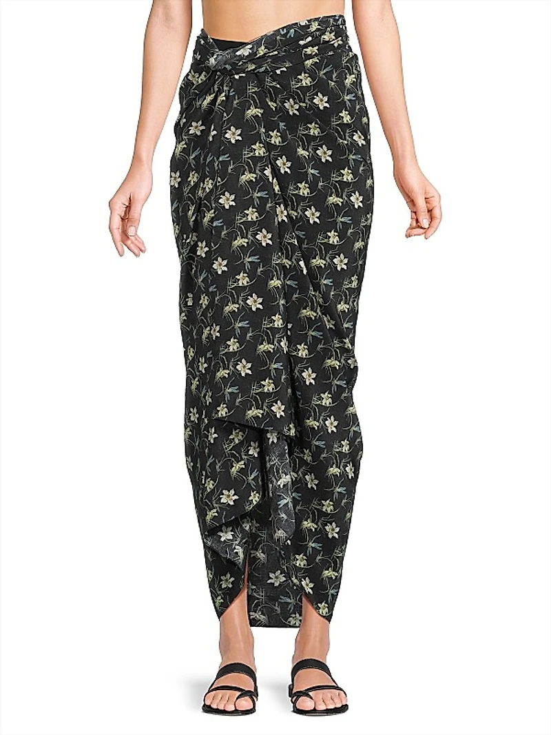 Tayga Floral Silk Pareo