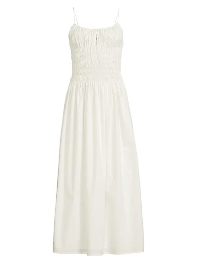 Aya Smocked Cover-Up Midi-Dress
