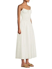 Aya Smocked Cover-Up Midi-Dress