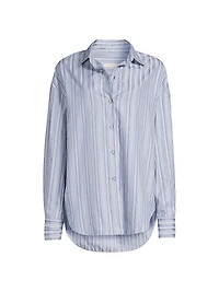 En Vau Striped Cotton Button-Front Shirt