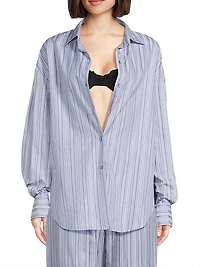 En Vau Striped Cotton Button-Front Shirt