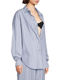En Vau Striped Cotton Button-Front Shirt