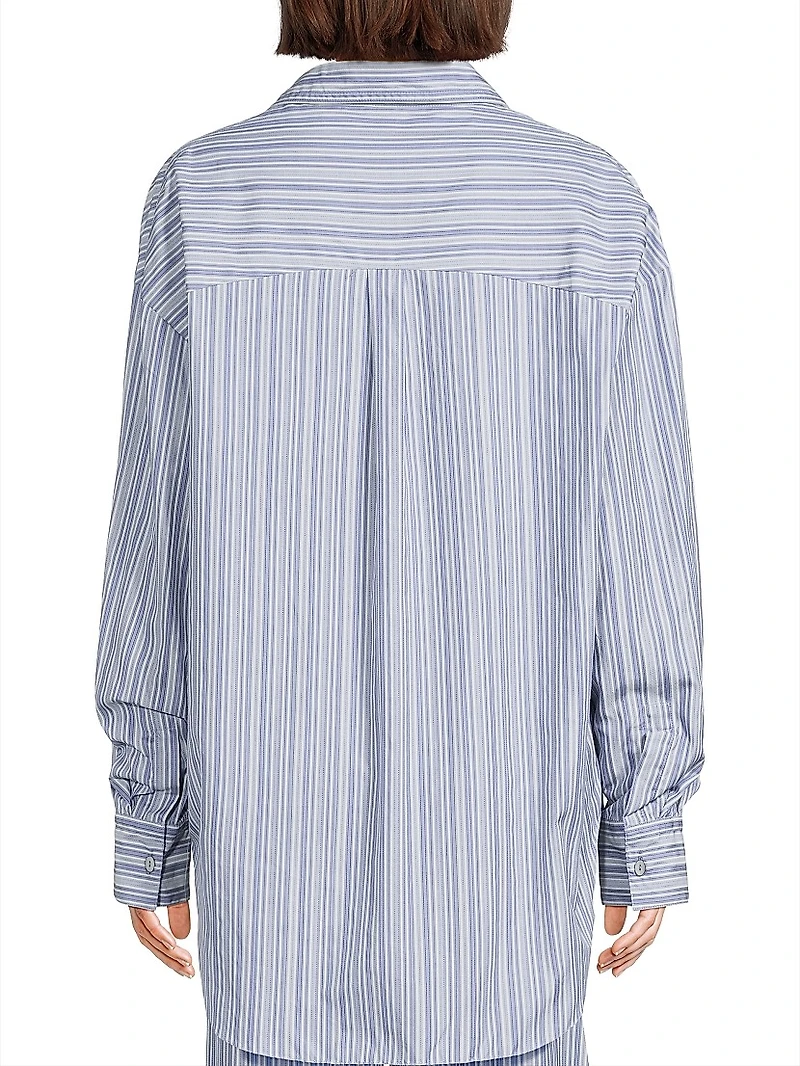 En Vau Striped Cotton Button-Front Shirt