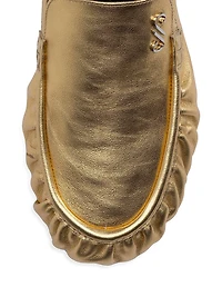 Park Metallic Leather Loafers