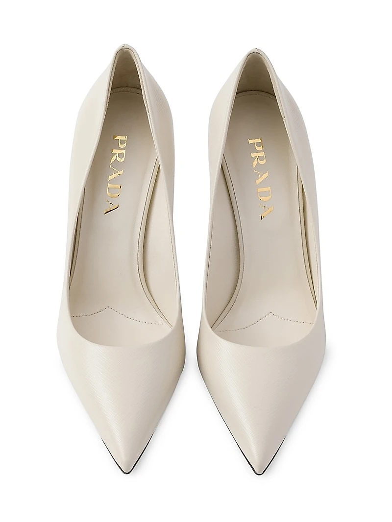 Patent Saffiano 85MM Leather Pumps